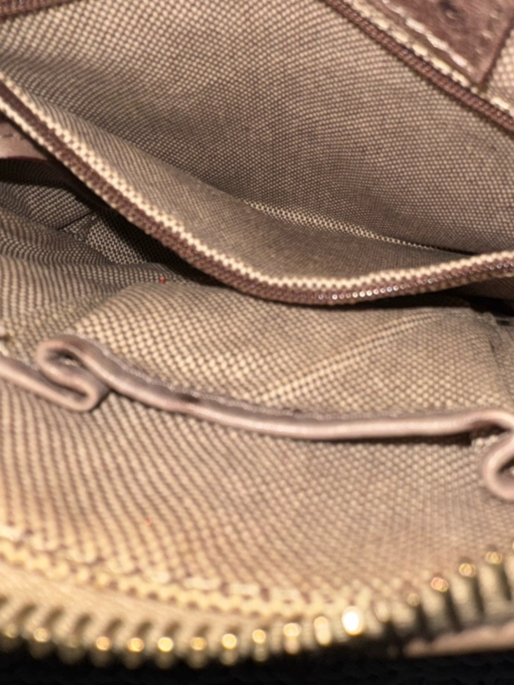 Dooney & Bourke Mauve Ostrich-Embossed Crossbody with Gold-Tone Hardware - Picture 6 of 6